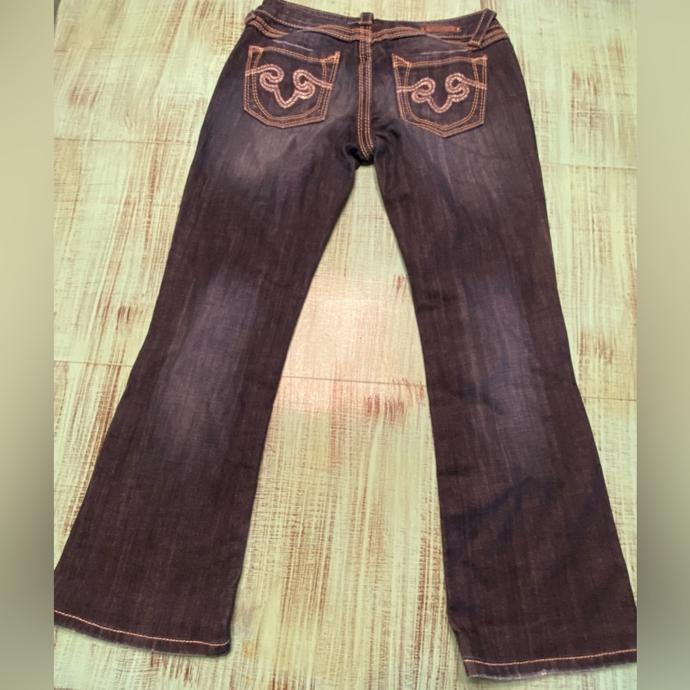 Express ReRock 4S Barely Boot Jeans Hems are fine Full of color Great Condition